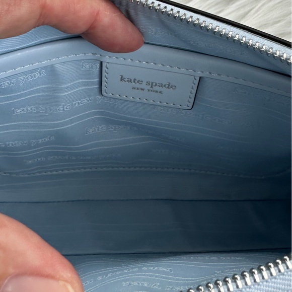 NWT Kate Spade New York - Sam Icon Leather Mini Pochette Watercolour Blue - Picture 7 of 13